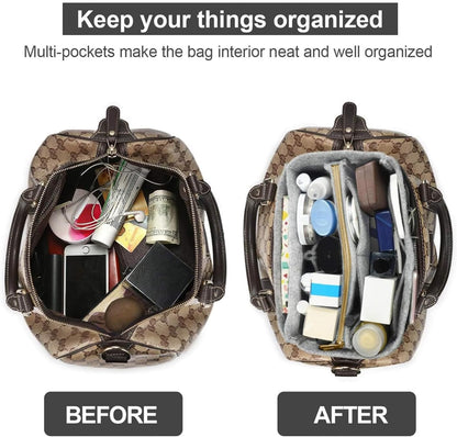 Purse Organizer Insert, Felt Tote Bag Organizer Insert with 5 Sizes, Handbag Dividers for Inside Purse, Compatible with Longchamp, Neverful, Speedy and More