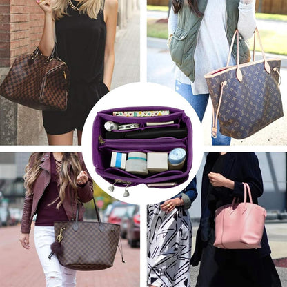 Purse Organizer Insert, Felt Tote Bag Organizer Insert with 5 Sizes, Handbag Dividers for Inside Purse, Compatible with Longchamp, Neverful, Speedy and More