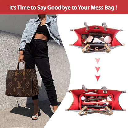 Purse Organizer Insert, Felt Tote Bag Organizer Insert with 5 Sizes, Handbag Dividers for Inside Purse, Compatible with Longchamp, Neverful, Speedy and More