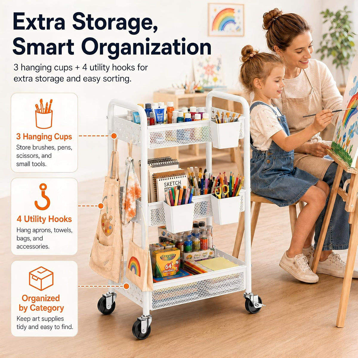 Rolling Cart and Heavy Duty Kitchen Cart