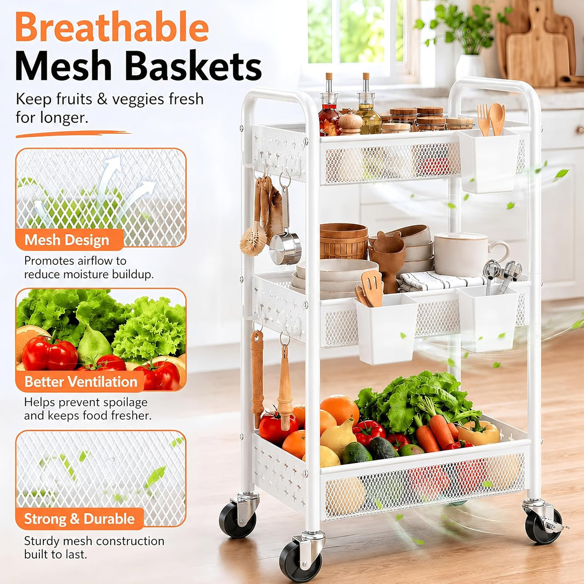 Rolling Cart and Heavy Duty Kitchen Cart