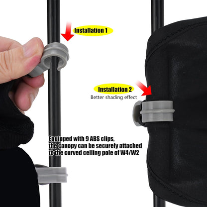 Side Breathable Sunshade Canopy with Clamps,UPF50+ Front and Rear Fence Sun Shields Compatible with Wonderfold Stroller Wagons W2/W4 All Model