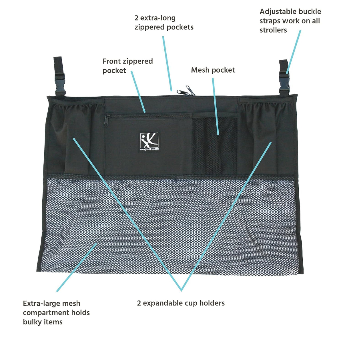 J.L. Childress Double Stroller Organizer & Caddy with Cooler, DoubleCOOL