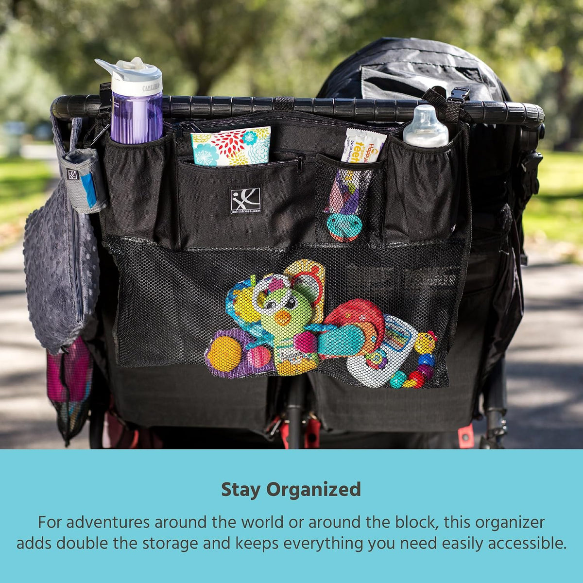 J.L. Childress Double Stroller Organizer & Caddy with Cooler, DoubleCOOL
