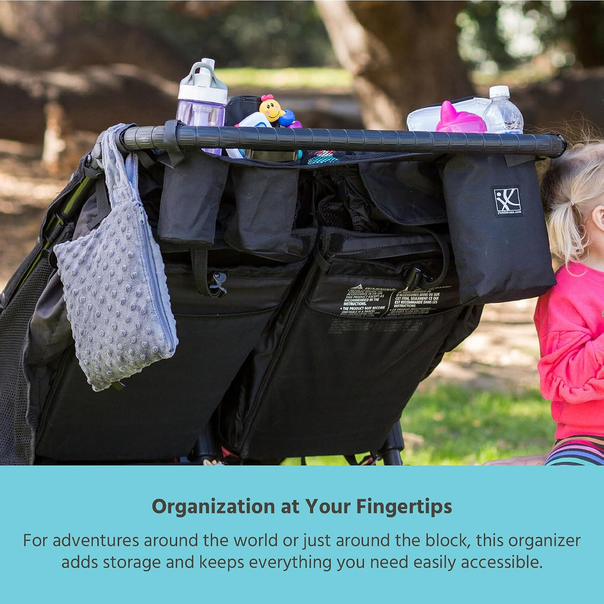 J.L. Childress Double Stroller Organizer & Caddy with Cooler, DoubleCOOL