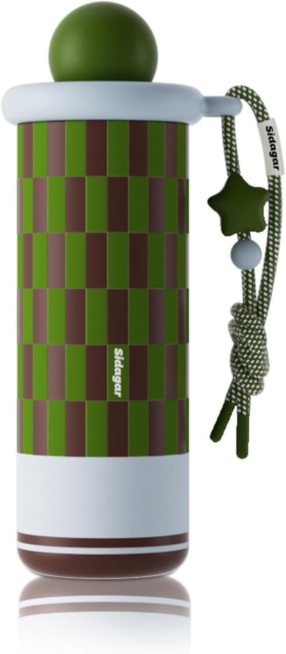 18 oz Tumbler with Straw, Insulated Stainless Steel Water Bottle, Travel Mug with Leak Proof Lid,Ceramic Coffee Cup for Women, Fits Cup Holder, BPA Free, Green