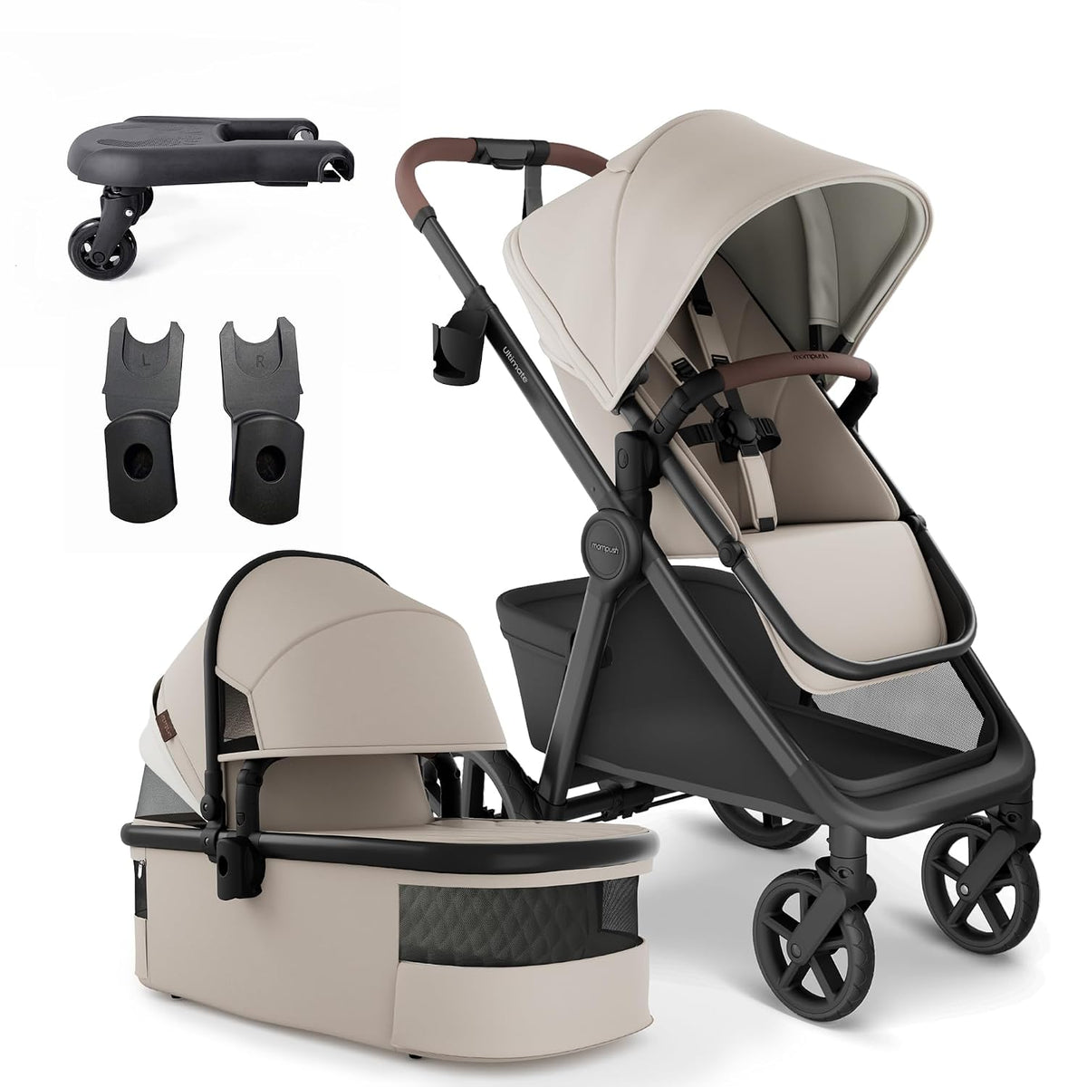 Ultimate 3 Stroller with Bassinet, Rider Board and Car Seat Adapter