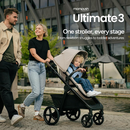 Ultimate 3 Stroller with Bassinet, Rider Board and Car Seat Adapter