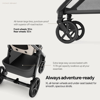 Ultimate 3 Stroller with Bassinet, Rider Board and Car Seat Adapter