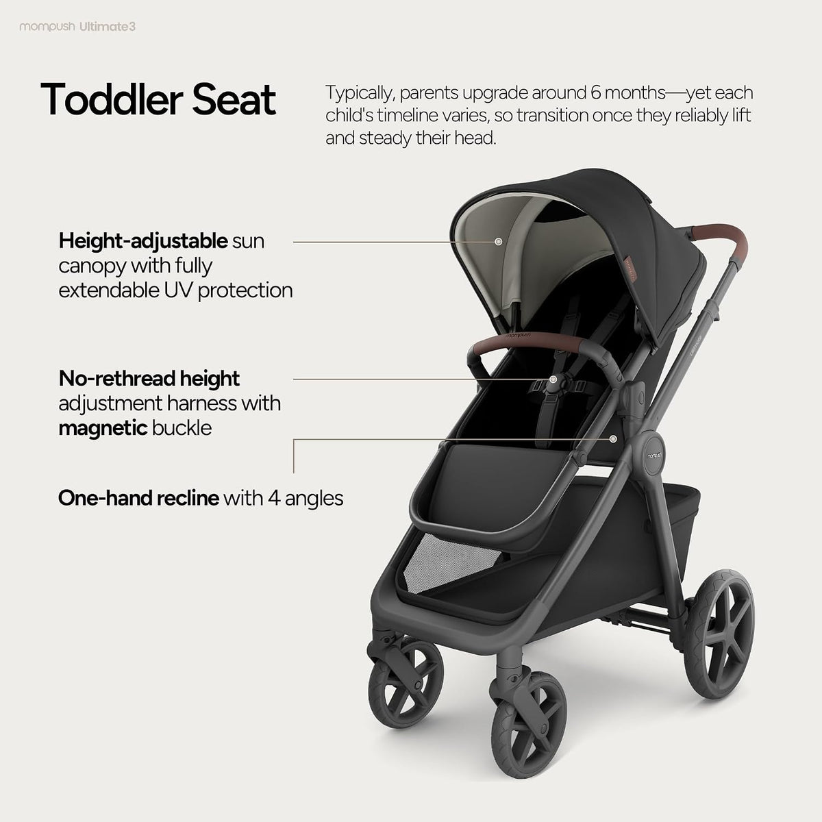 Ultimate 3 Stroller with Bassinet, Rider Board and Car Seat Adapter