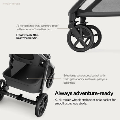 Ultimate 3 Stroller with Bassinet, Rider Board and Car Seat Adapter