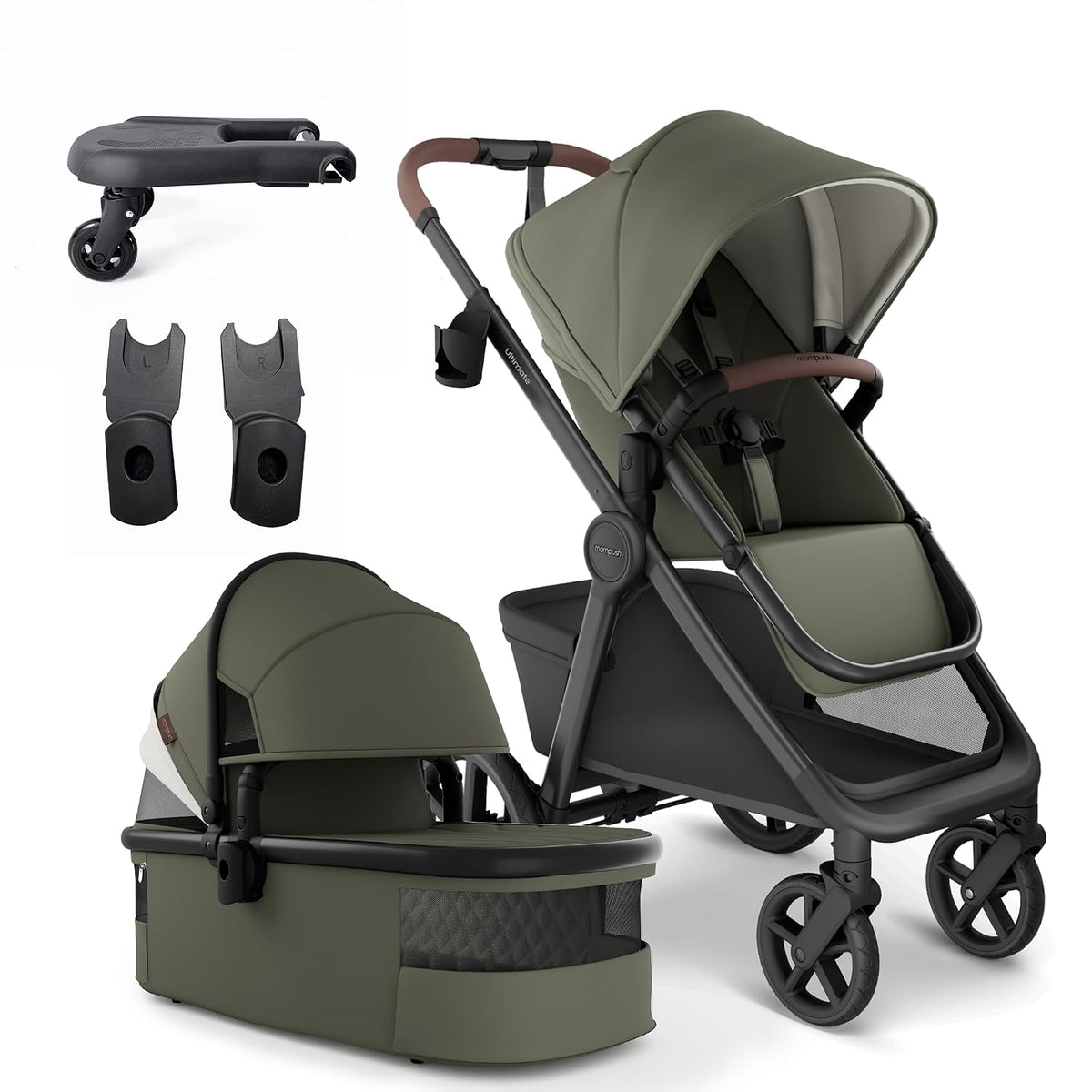 Ultimate 3 Stroller with Bassinet, Rider Board and Car Seat Adapter