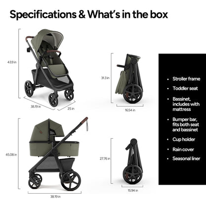 Ultimate 3 Stroller with Bassinet, Rider Board and Car Seat Adapter