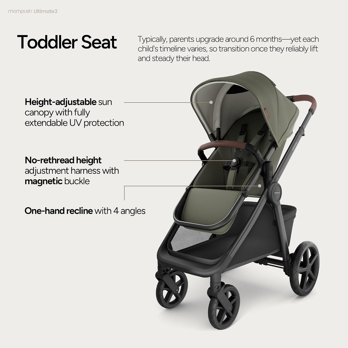 Ultimate 3 Stroller with Bassinet, Rider Board and Car Seat Adapter