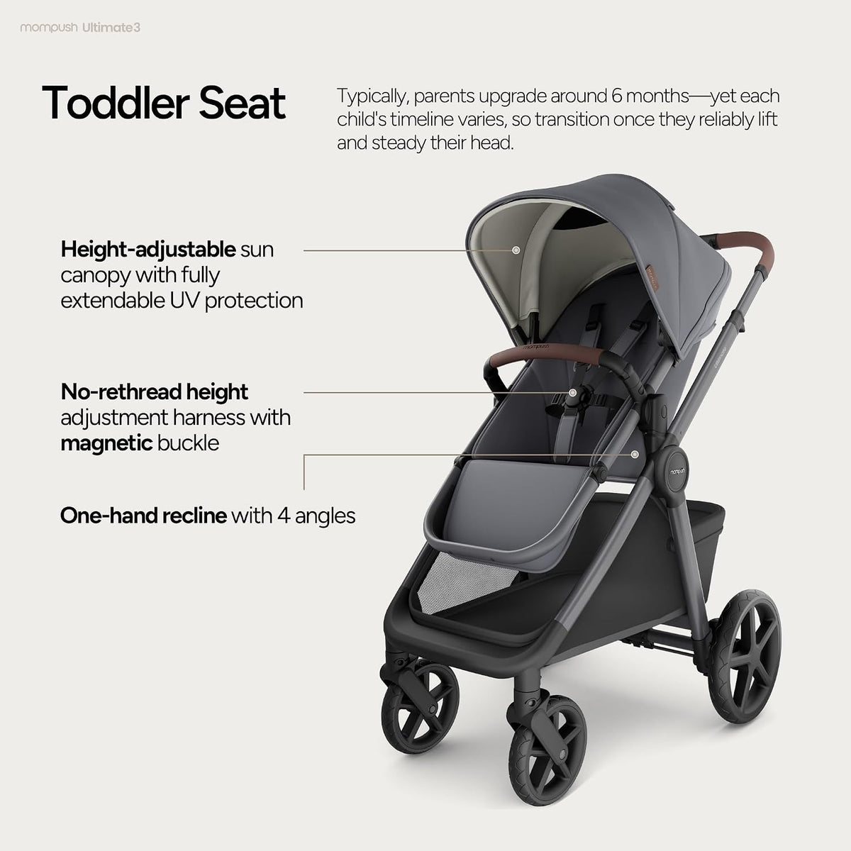 Ultimate 3 Stroller with Bassinet, Rider Board and Car Seat Adapter