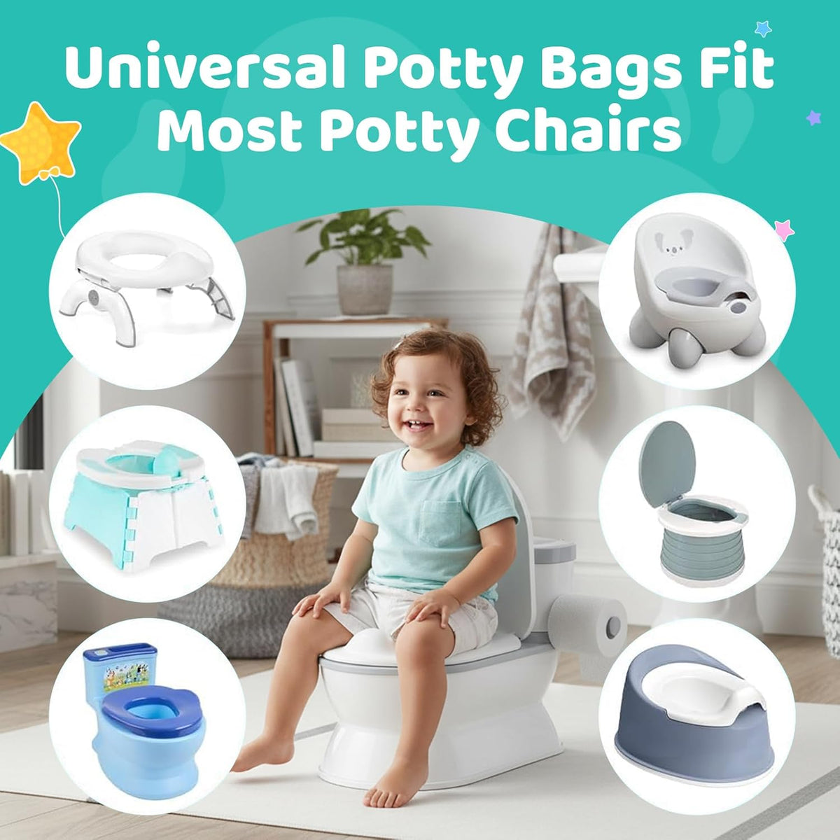 [90 Count] Disposable Potty Liners for OXO Tot 2-in-1 Go Potty