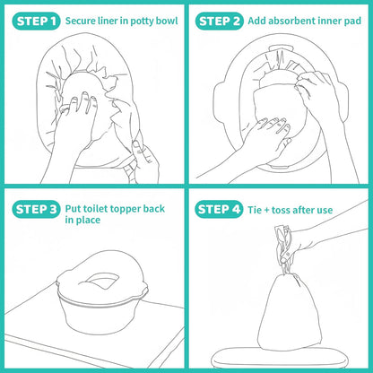 [90 Count] Disposable Potty Liners for OXO Tot 2-in-1 Go Potty
