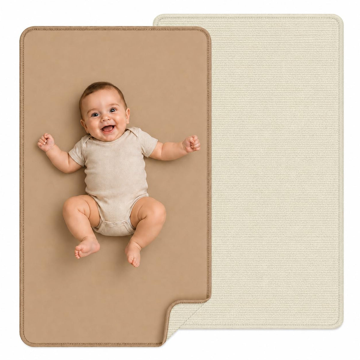 Waterproof Vegan Leather Changing Mat, Portable Changing Pad, 16 x 30 Inch Travel Changing Pad, Foldable Wipeable Baby Diaper Changing Mat for Diaper Bag (Olive/Green)