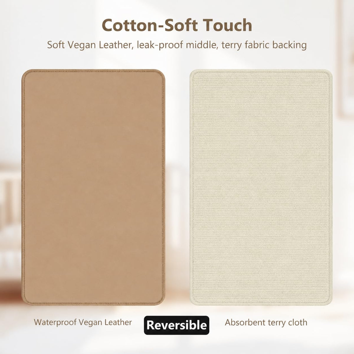 Waterproof Vegan Leather Changing Mat, Portable Changing Pad, 16 x 30 Inch Travel Changing Pad, Foldable Wipeable Baby Diaper Changing Mat for Diaper Bag (Olive/Green)