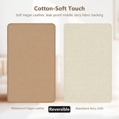 Waterproof Vegan Leather Changing Mat, Portable Changing Pad, 16 x 30 Inch Travel Changing Pad, Foldable Wipeable Baby Diaper Changing Mat for Diaper Bag (Olive/Green)