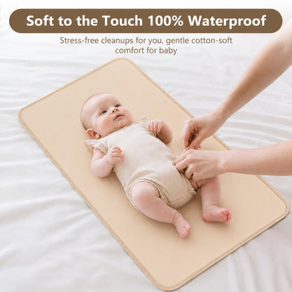 Waterproof Vegan Leather Changing Mat, Portable Changing Pad, 16 x 30 Inch Travel Changing Pad, Foldable Wipeable Baby Diaper Changing Mat for Diaper Bag (Olive/Green)