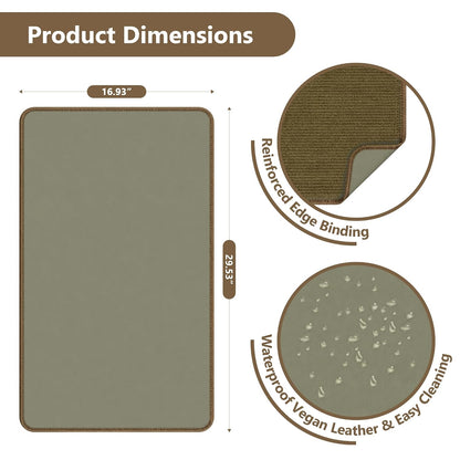 Waterproof Vegan Leather Changing Mat, Portable Changing Pad, 16 x 30 Inch Travel Changing Pad, Foldable Wipeable Baby Diaper Changing Mat for Diaper Bag (Olive/Green)