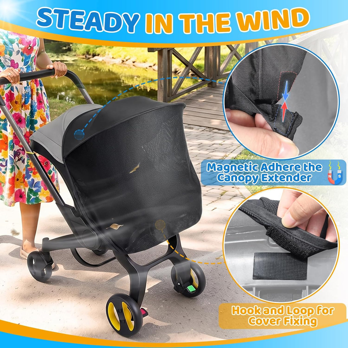 Sunshade Extension Compatible with Doona - All-Around Protection for Summer