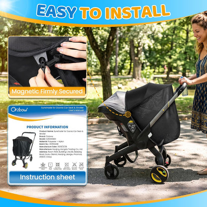 Sunshade Extension Compatible with Doona - All-Around Protection for Summer