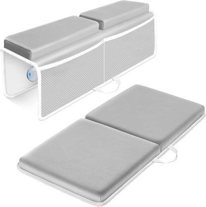 Comfortable Bath Kneeler and Elbow Kneeling Rest Pad for Baby Bathing Parents - Painless Foam Mat with Toy Organizer Pockets - Quick Drying, Foldable, Non-Slip for Baby and Toddler Bathing