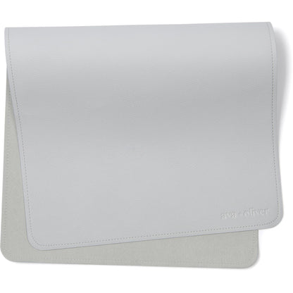 Vegan Leather Baby Changing Mat 16x30in, Wipeable, Foldable, Blue