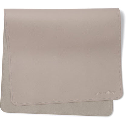 Vegan Leather Baby Changing Mat 16x30in, Wipeable, Foldable, Blue