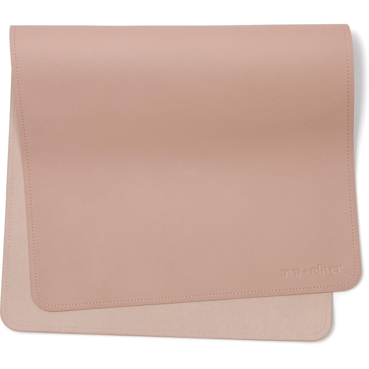 Vegan Leather Baby Changing Mat 16x30in, Wipeable, Foldable, Blue