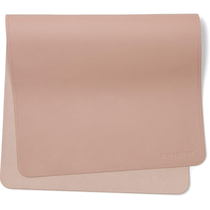 Vegan Leather Baby Changing Mat 16x30in, Wipeable, Foldable, Blue
