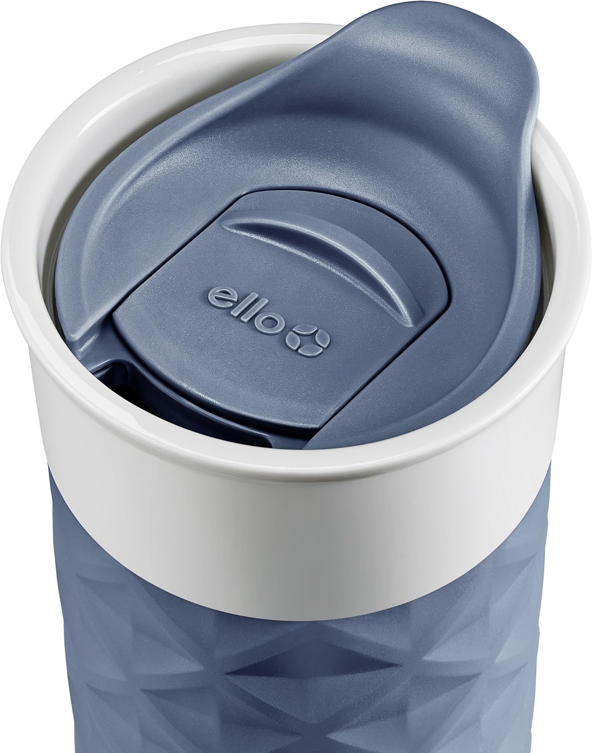 Ogden Ceramic Travel Mug with Splash-Resistant Slider Lid and Protective Silicone Boot, Perfect for Coffee or Tea, BPA Free, Dishwasher Safe, Gray, 16 oz, 758-0438-040 | Splash-resistant ceramic travel mug with slider lid and protective silicone sleeve.