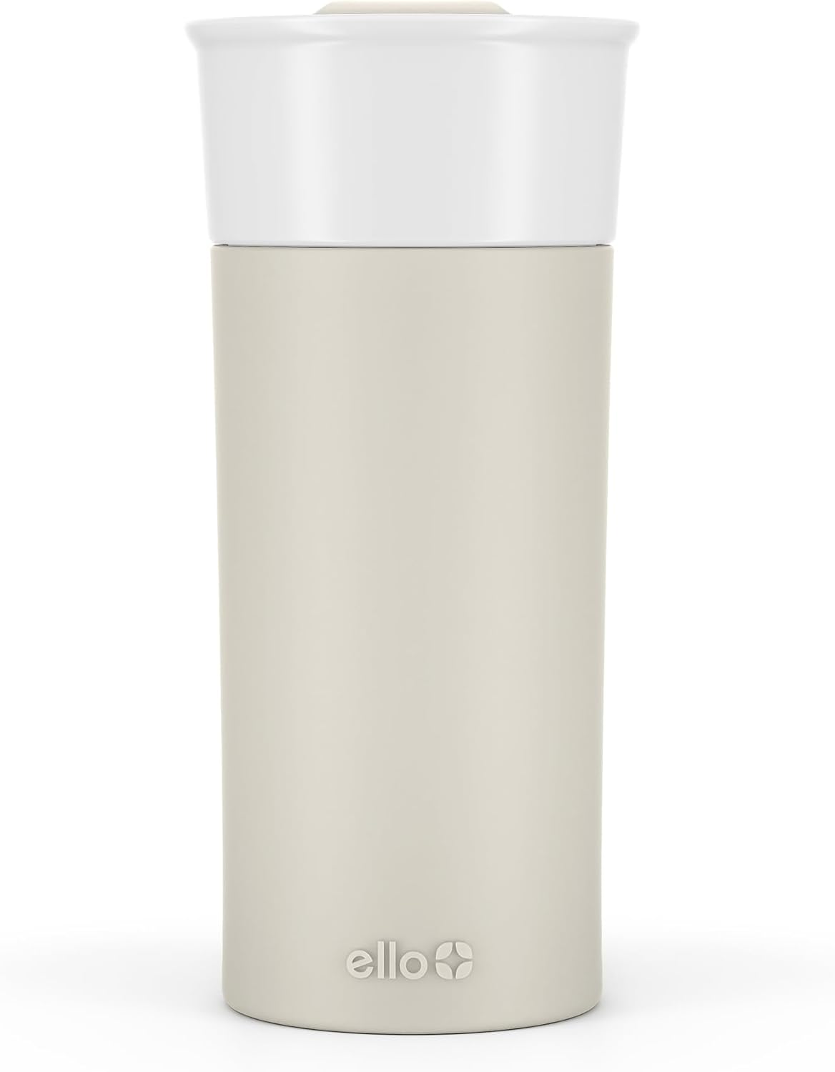 Ogden Ceramic Travel Mug with Splash-Resistant Slider Lid and Protective Silicone Boot, Perfect for Coffee or Tea, BPA Free, Dishwasher Safe, Gray, 16 oz, 758-0438-040 | Splash-resistant ceramic travel mug with slider lid and protective silicone sleeve.