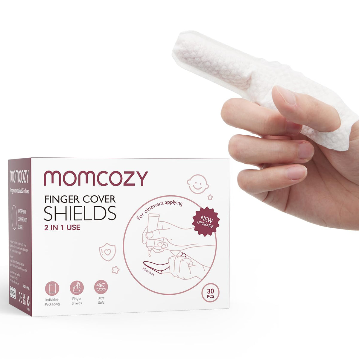 Baby Diaper Cream Applicator Kit - Spatula, Finger Wipes & Waterproof Sleeve