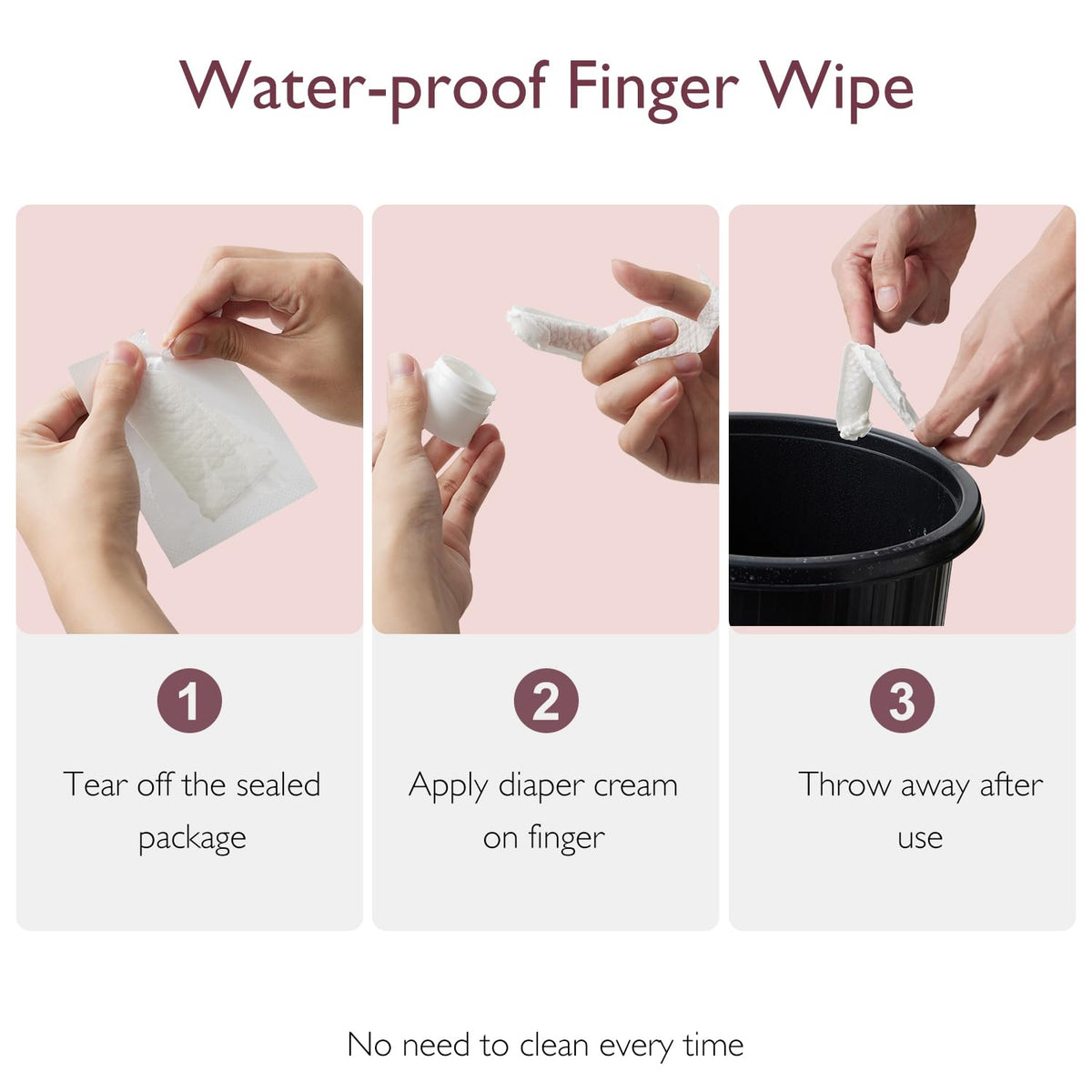Baby Diaper Cream Applicator Kit - Spatula, Finger Wipes & Waterproof Sleeve