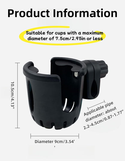 2-in-1 Water Bottle & Phone Holder for Bike - Stroller Cup Holder (Pink)