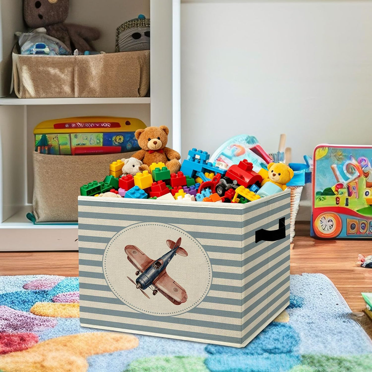 Rustic Where the Wild Ones Play Storage Bins Boxes with Handles - Colors A