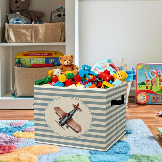 Rustic Where the Wild Ones Play Storage Bins Boxes with Handles - Colors A