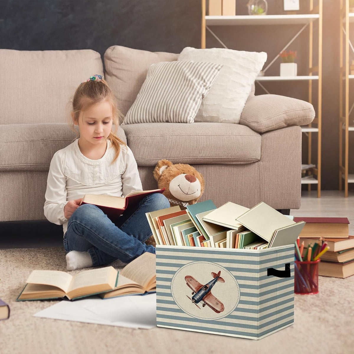 Rustic Where the Wild Ones Play Storage Bins Boxes with Handles - Colors A
