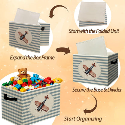 Rustic Where the Wild Ones Play Storage Bins Boxes with Handles - Colors A