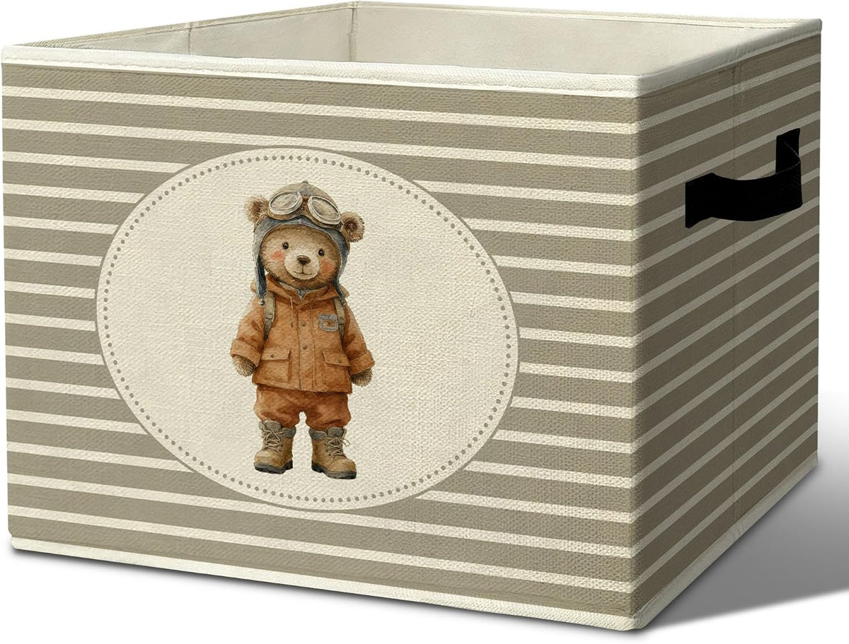 Rustic Where the Wild Ones Play Storage Bins Boxes with Handles - Colors A
