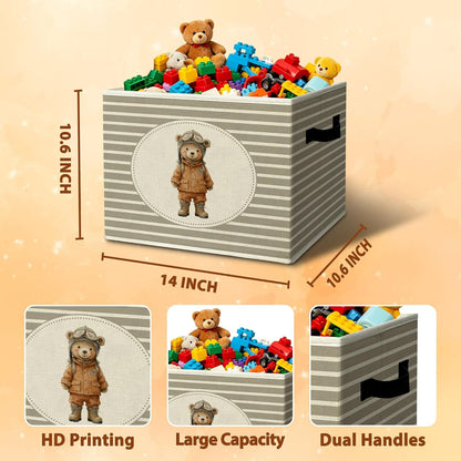 Rustic Where the Wild Ones Play Storage Bins Boxes with Handles - Colors A