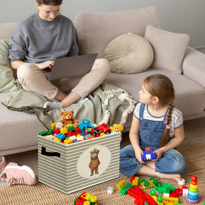 Rustic Where the Wild Ones Play Storage Bins Boxes with Handles - Colors A