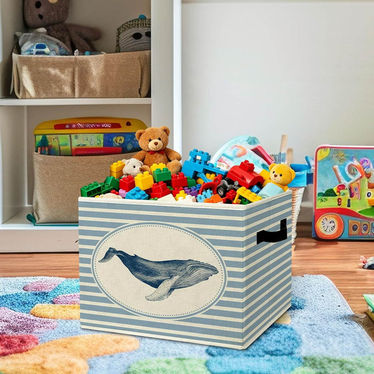 Rustic Where the Wild Ones Play Storage Bins Boxes with Handles - Colors A