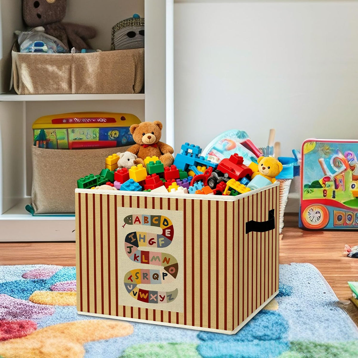 Rustic Where the Wild Ones Play Storage Bins Boxes with Handles - Colors A