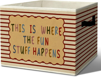 Rustic Where the Wild Ones Play Storage Bins Boxes with Handles - Colors A
