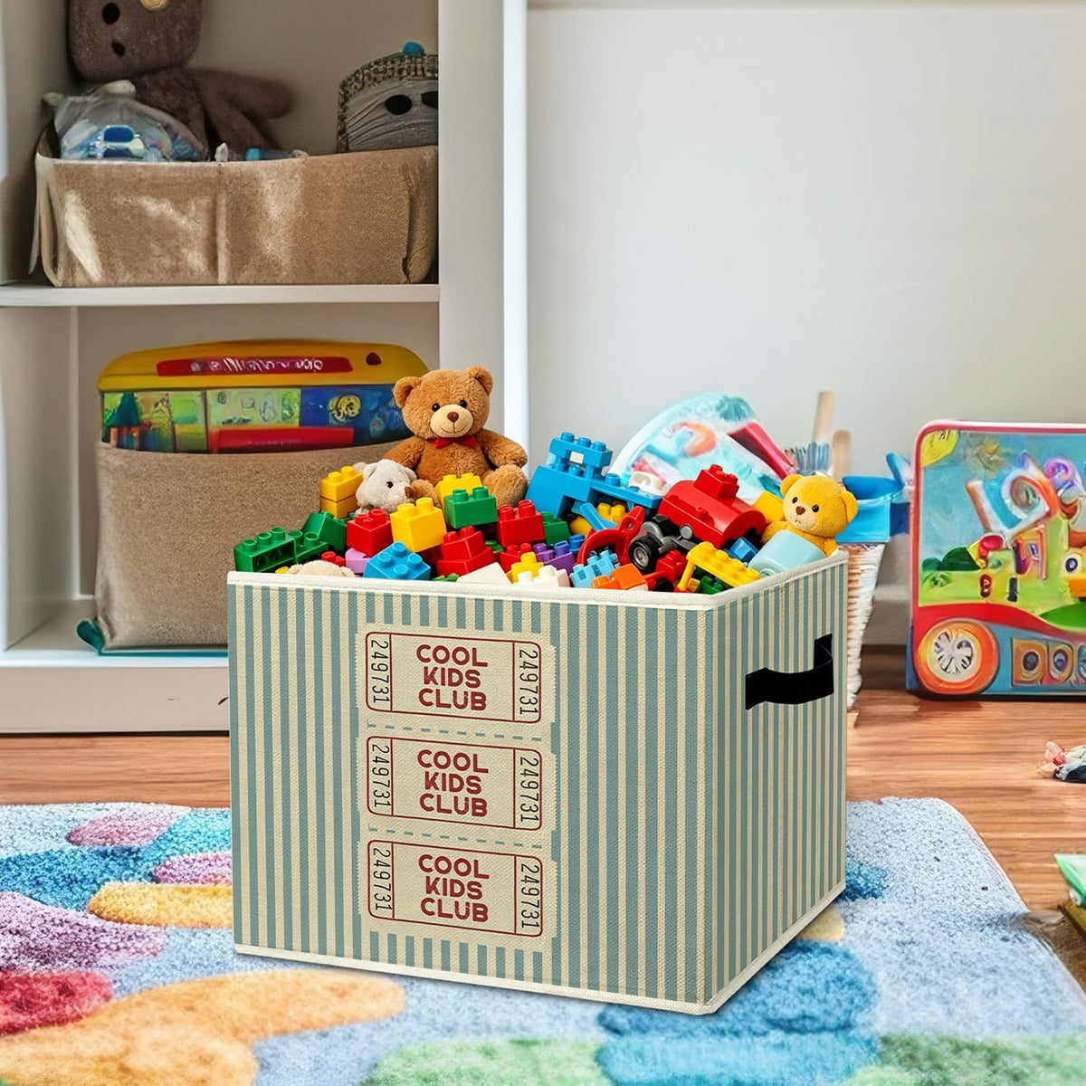 Rustic Where the Wild Ones Play Storage Bins Boxes with Handles - Colors A