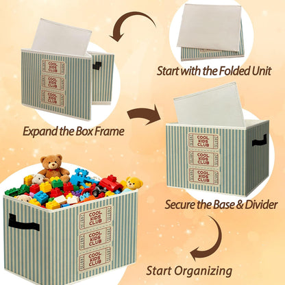 Rustic Where the Wild Ones Play Storage Bins Boxes with Handles - Colors A